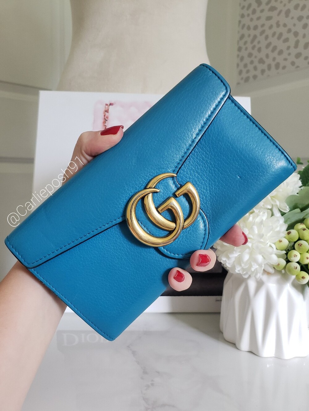 Authentic Pre-owned Gucci Marmont GG Long Flap Wallet